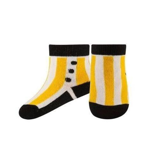 Chaussettes bébé jaune SOXO baskets à rayures
