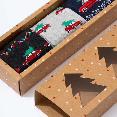 Ensemble de 3x Chaussettes de Noël Homme SOXO en Cadeau