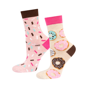 Lot de 5 chaussettes colorées pour femmes SOXO avec pizza