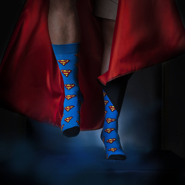 Lot de 1x Chaussettes colorées SOXO Superman et 1x Chaussons homme Superman