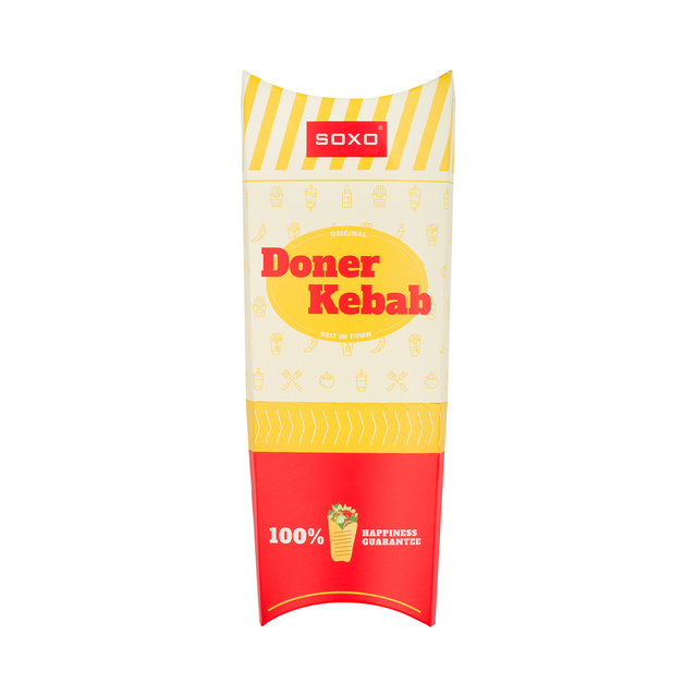 Lot de 2 chaussettes colorées SOXO pour homme | kebab dans une boîte | cadeau drôle pour un homme | couleurs