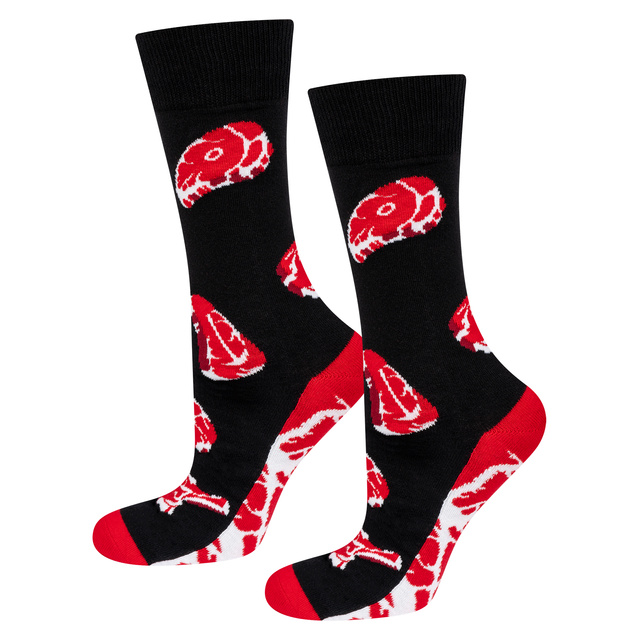 Ensemble de chaussettes à steak et de chaussettes à hamburger dans une boîte