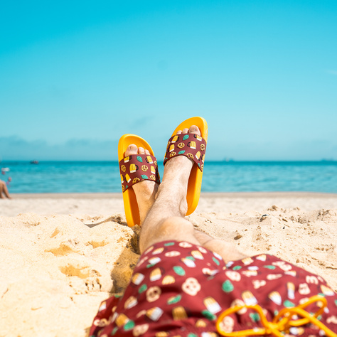 Tongs de plage Premium Femme Homme SOXO en Bière | Idéal pour les vacances d'été et la piscine | Caoutchouc