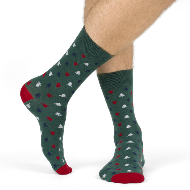 Set 3x chaussettes colorées pour hommes SOXO GOOD STUFF joyeux Noël cadeau chaussettes en coton