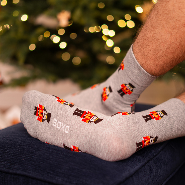 Set 4x chaussettes colorées pour hommes SOXO GOOD STUFF joyeux Noël cadeau chaussettes en coton