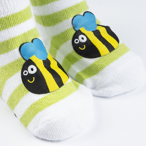 Chaussettes bébé colorées SOXO avec abeille