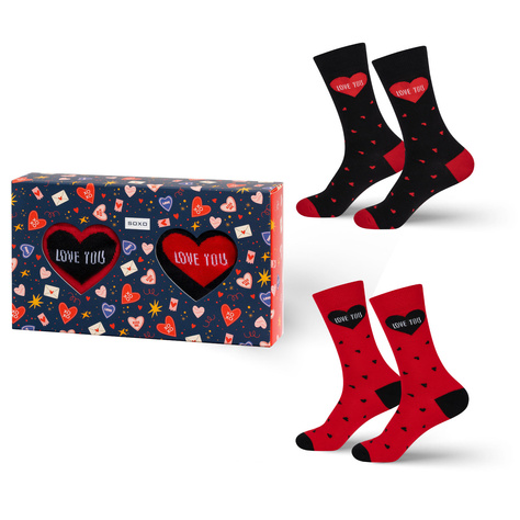Chaussettes colorées pour hommes SOXO Cœurs - 2 paires