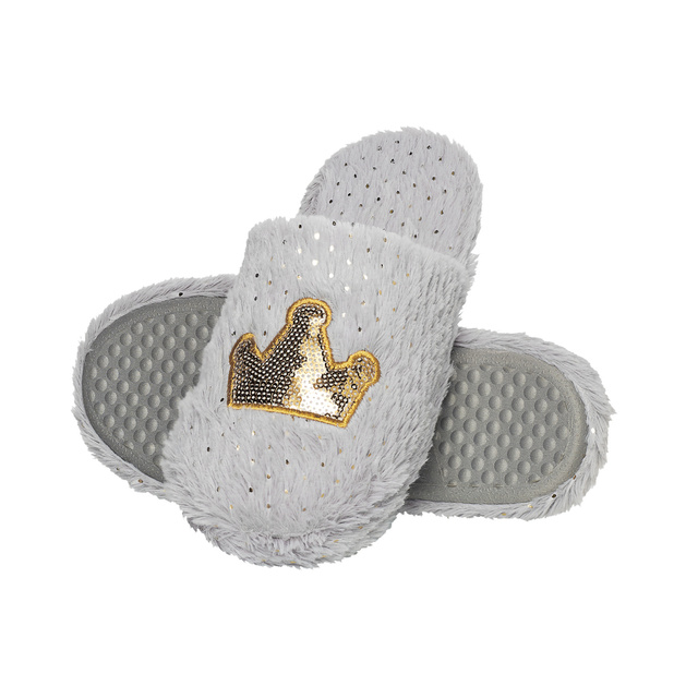 Pantoufles grises SOXO pour femmes avec semelle dure TPR | couronne