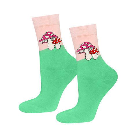 Ensemble de 2x chaussettes pour femmes SOXO champignons en cadeau