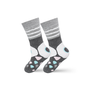 Chaussettes pour enfants gris SOXO joyeux chaud éponge hibou