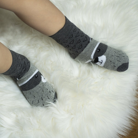 Chaussettes enfants gris SOXO raccoon jolly warm terry