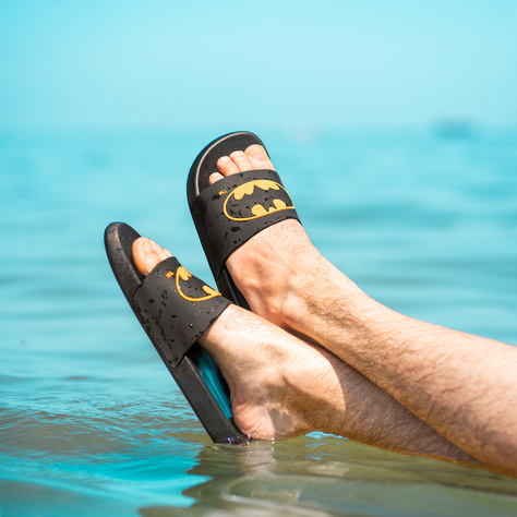 Tongs de plage Premium Femme Homme SOXO BATMAN | Idéal pour les vacances d'été et la piscine | Caoutchouc