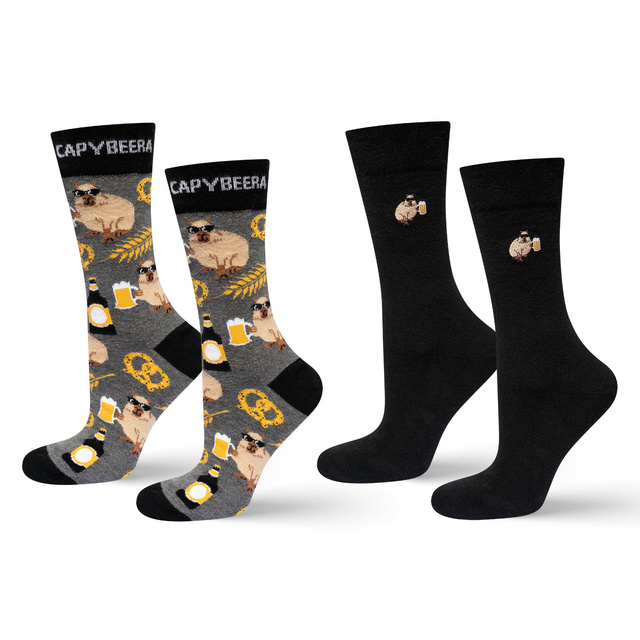 Chaussettes capybara avec bière pour hommes SOXO - 2