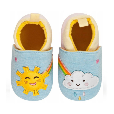 Chaussons bébé SOXO bleu soleil et nuage