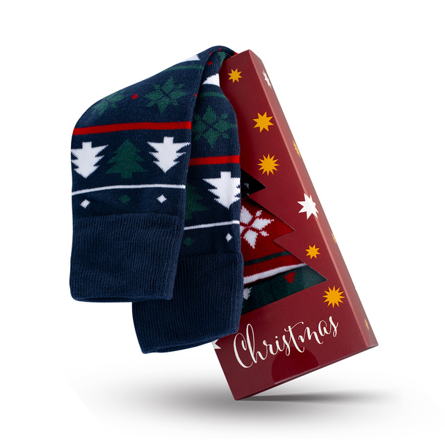 Set 3x chaussettes colorées pour hommes SOXO GOOD STUFF joyeux Noël cadeau chaussettes en coton