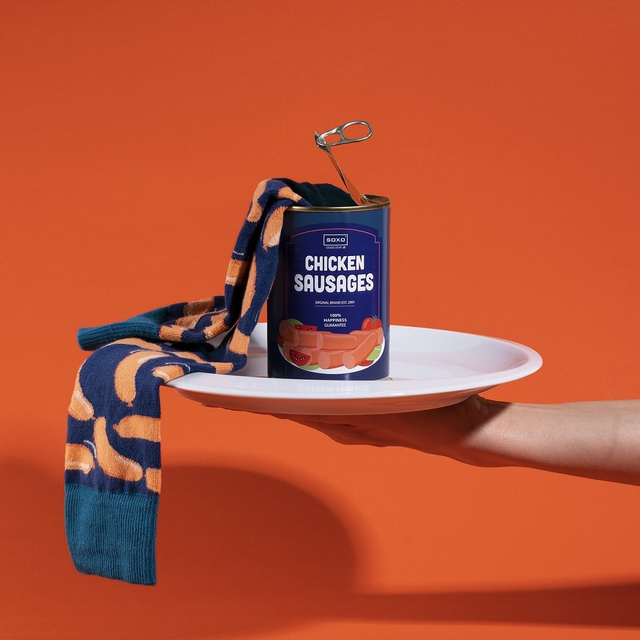 Chaussettes homme colorées SOXO GOOD STUFF, saucisses en conserve