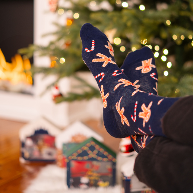 Set 4x chaussettes colorées pour hommes SOXO GOOD STUFF joyeux Noël cadeau chaussettes en coton