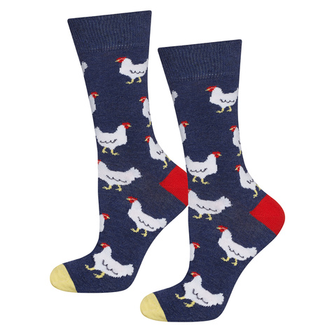 Chaussettes colorées homme SOXO poule | pizza | lanterne | oeuf - 4 paires 