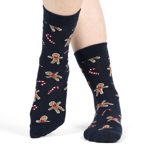 Set 4x SOXO GOOD STUFF chaussettes colorées pour femmes Cadeau de Noël jovial | Père Noël | gâteau au pain d'épices