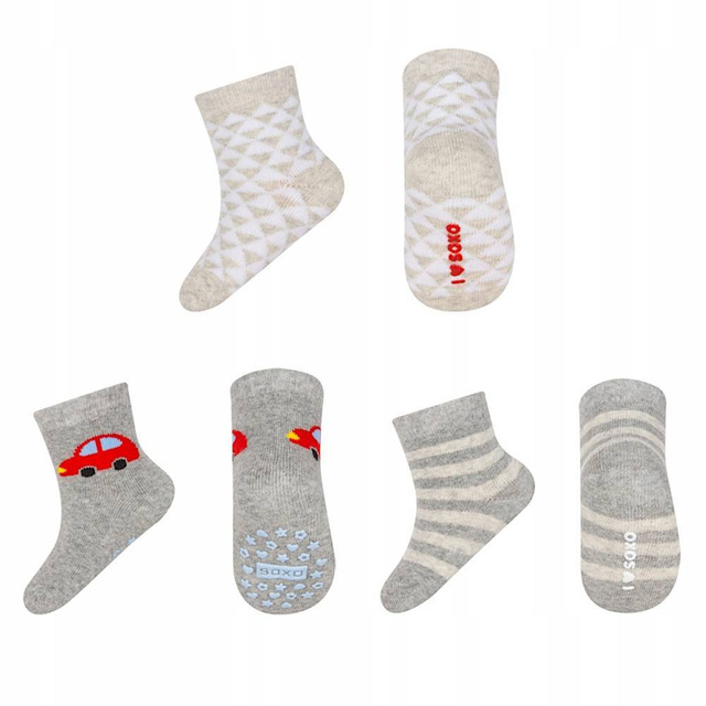 Lot de 3x chaussettes bébé SOXO en éponge | cadeau classique