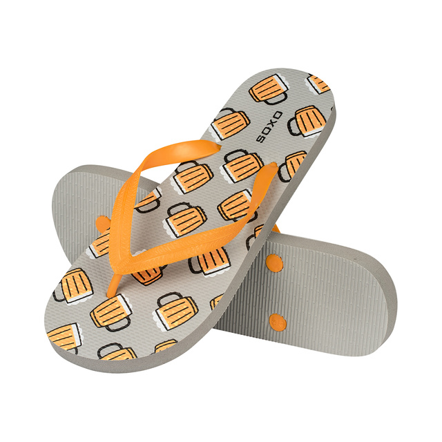 Tongs Comfort de plage pour femme pour hommes SOXO | Bière joyeuse et colorée | Idéal pour des vacances à la plage et une piscine