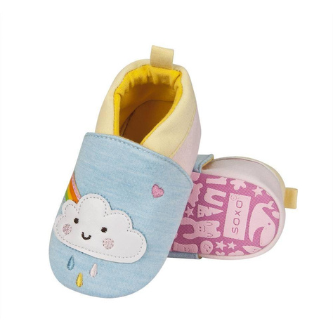 Chaussons bébé SOXO bleu soleil et nuage