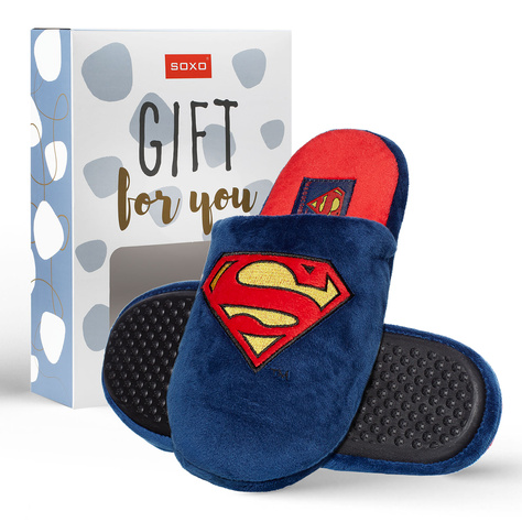 SOXO Superman DC Comics Pantoufles pour hommes - dans une boîte cadeau