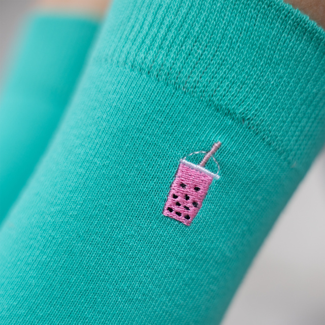 Chaussettes Bubble Tea turquoise de Soxo pour hommes - 2 paires