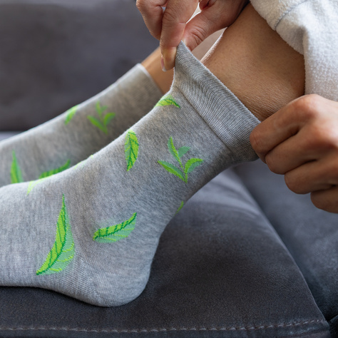 SOXO Chaussettes pour femmes en forme de boîte de thé vert - 2 paires