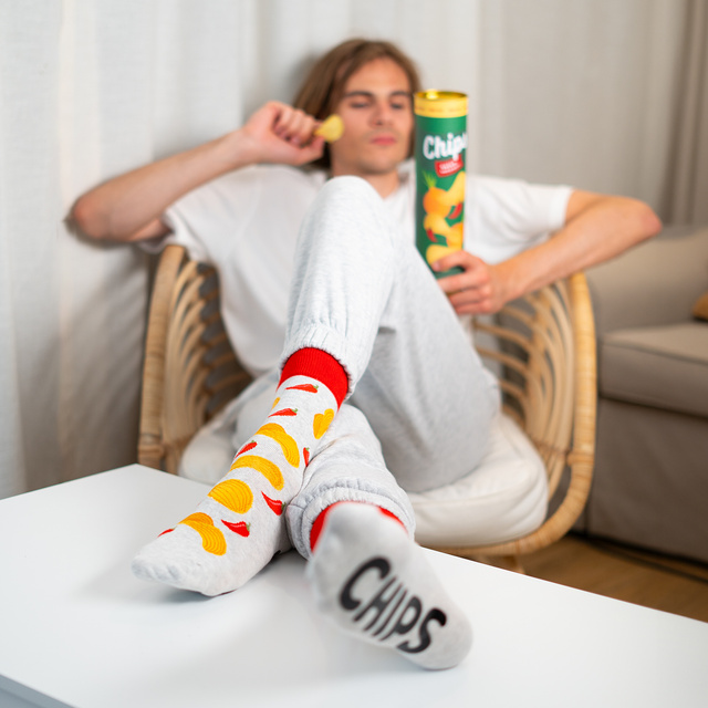 Lot de 3x chaussettes homme SOXO chips en tube