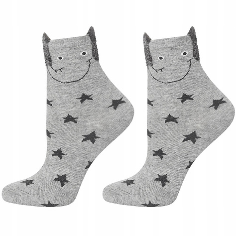 Chaussettes grises à oreilles pour enfants SOXO