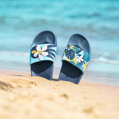 Tongs de plage SOXO Premium pour femmes et hommes, en caoutchouc, à motif floral, idéales pour les vacances d'été et la piscine