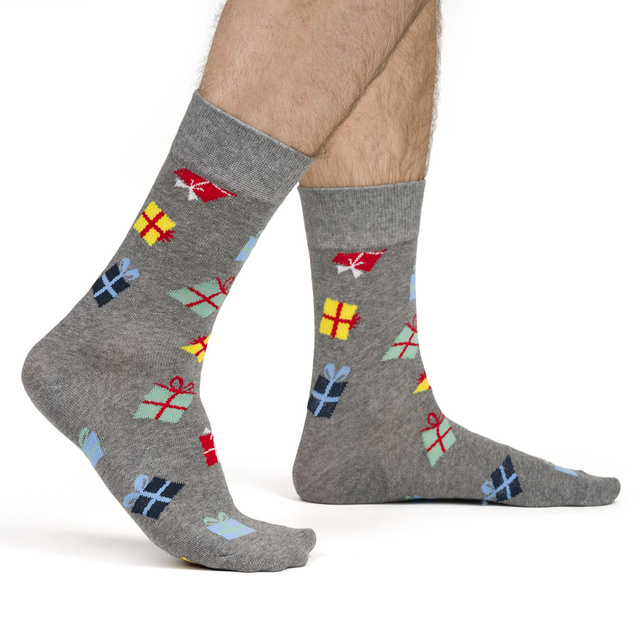 Set 4x chaussettes colorées pour hommes SOXO GOOD STUFF joyeux Noël cadeau chaussettes en coton