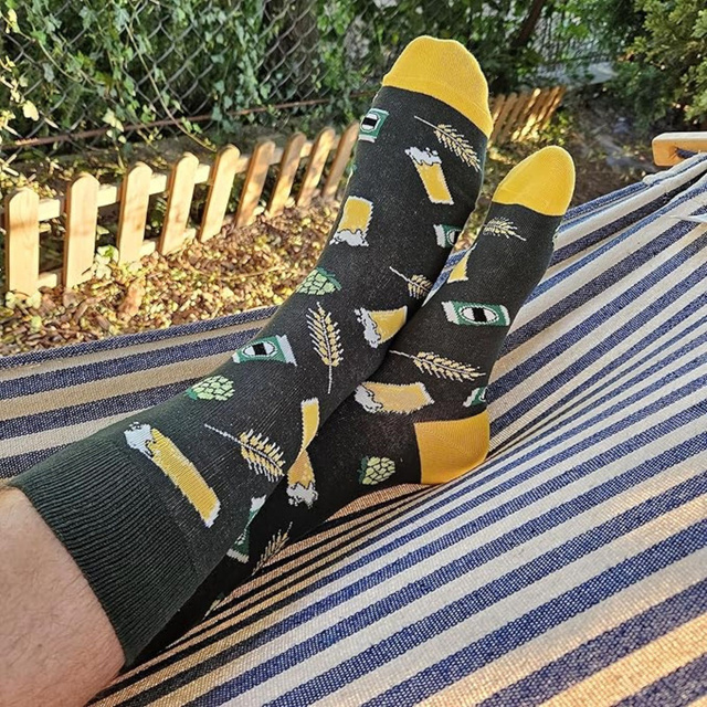 Chaussettes colorées pour hommes SOXO GOOD STUFF, bière brune amusante, fumées en canette