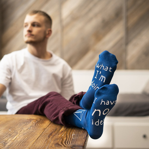 SOXO chaussettes longues pour hommes avec inscriptions cadeau joyeux 