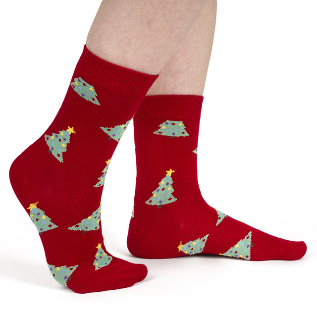 Set 4x chaussettes colorées pour femmes SOXO GOOD STUFF joyeux Noël cadeau chaussettes en coton