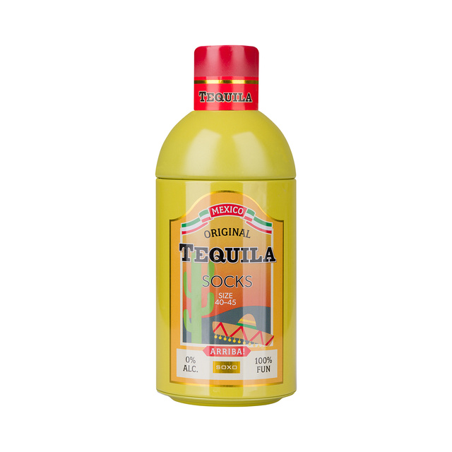 Chaussettes colorées SOXO GOOD STUFF Tequila dans une bouteille