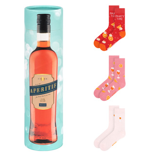 Lot de 3x chaussettes SOXO | Apéritif pour femmes dans un tube cadeau