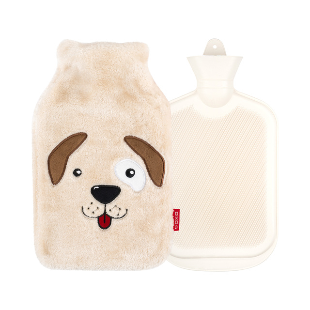GRANDE bouillotte 1,8l chauffante SOXO dans une housse peluche - Idée cadeau chien