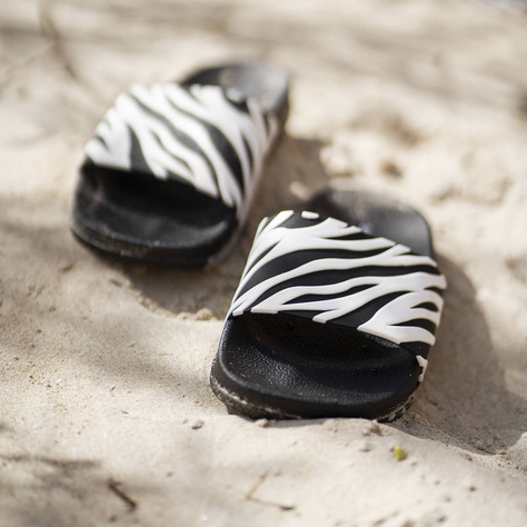 Tongs de plage SOXO Zebra Premium pour femmes et hommes, idéales pour les vacances d'été et la piscine, en caoutchouc