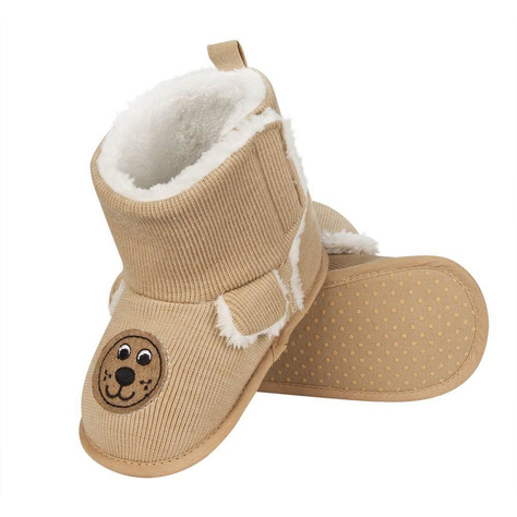 Chaussons bébé marron SOXO boots chiens