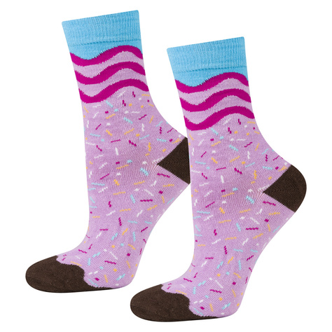 Lot de 3x chaussettes pour femmes SOXO | Crème glacée dans une boîte | Donuts | Bonne idée cadeau 