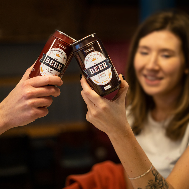 Chaussettes colorées pour hommes SOXO GOOD STUFF, bière brune amusante, fumées en canette