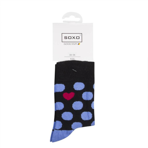 Chaussettes noires à pois SOXO GOOD STUFF pour enfants 