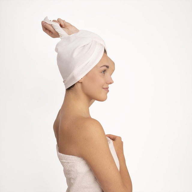MOMO WAY turban de bain blanc | serviette de bain