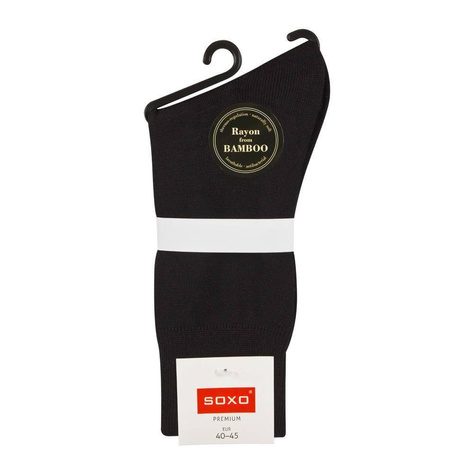 SOXO chaussettes de costume en bambou noir classique pour hommes 