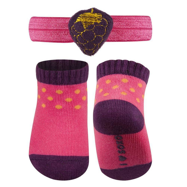 Ensemble chaussettes bébé rose SOXO avec bandeau