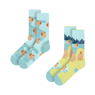 Chaussettes capybara SOXO pour hommes dans le bain - 2