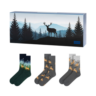 Chaussettes homme et femme Soxo avec motif de cerf - 3 paires