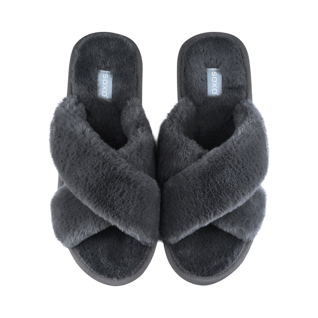 Chaussons SOXO en graphite souple pour femmes dans une boîte cadeau avec autocollants